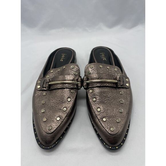 Joie Taran Metallic Bronze Studded Leather Slip-On Mules Women’s Size 7 - Picture 5 of 11